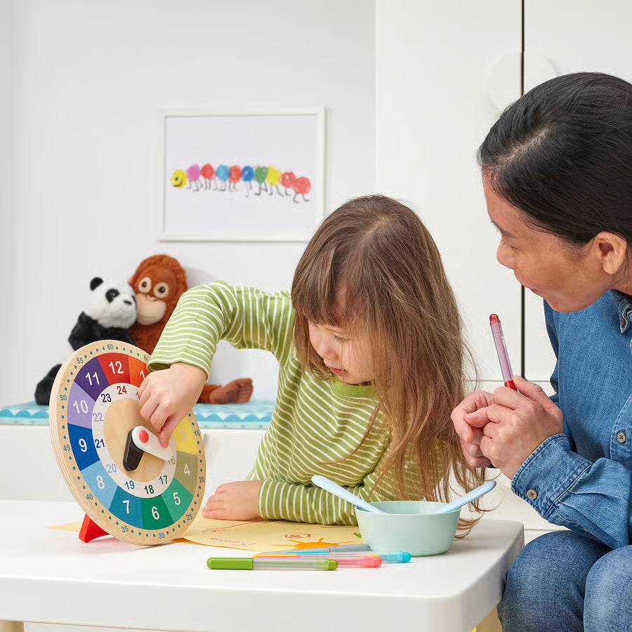 IKEA UNDERHÅLLA Educational Wooden Clock (new)