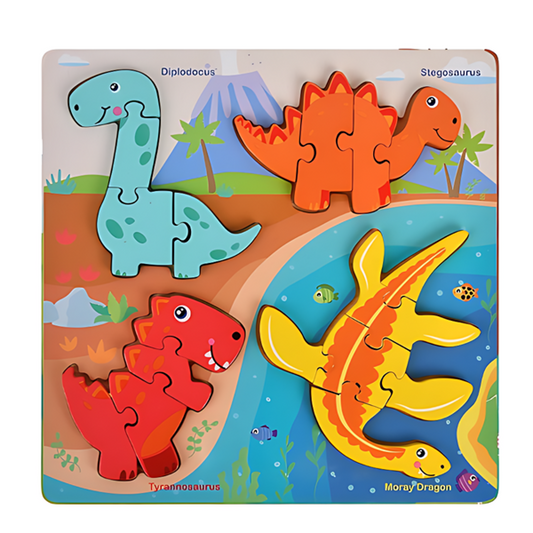 Wooden educational puzzle with shapes and colors